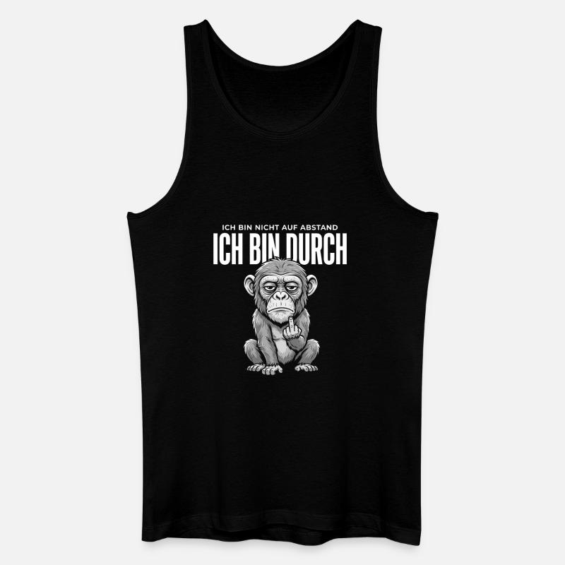 Affe Mittelfinger – Ich bin durch - Männer Bio Tank Top - Schwarz