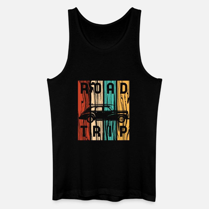Road Trip Oldtimer-Retro-Streifen - Männer Bio Tank Top - Schwarz