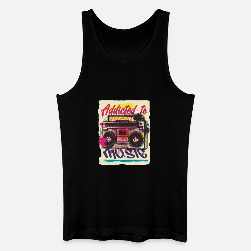 Graffiti Musik - Männer Bio Tank Top - Schwarz