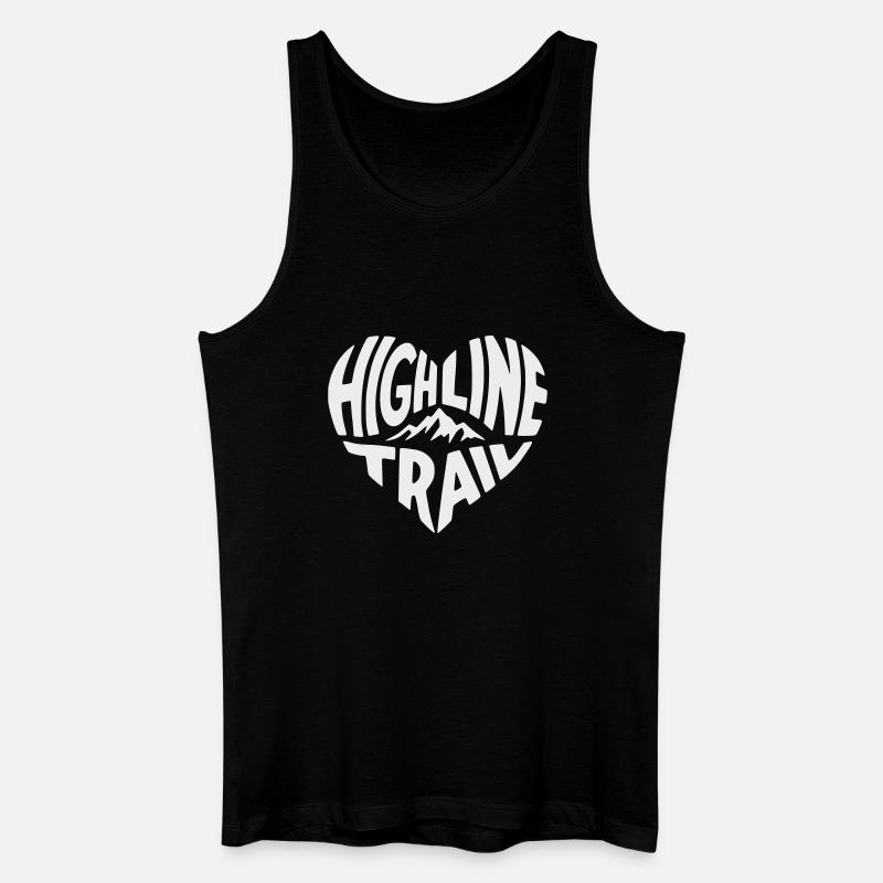 Highline Trail Bergpfad Logo - Männer Bio Tank Top - Schwarz