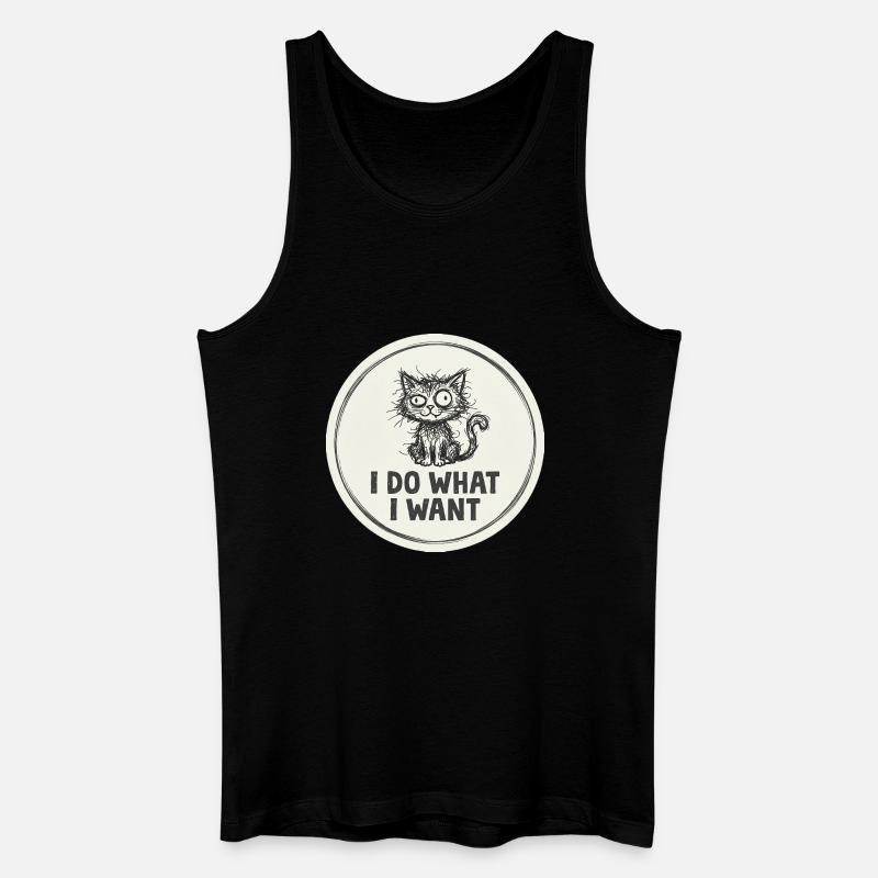 Ich mache, was ich will Katze - Männer Bio Tank Top - Schwarz