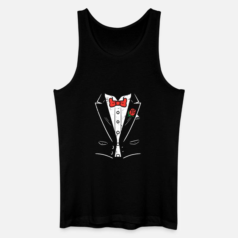 Fliege-Illustration von Tuxedo Rose - Männer Bio Tank Top - Schwarz