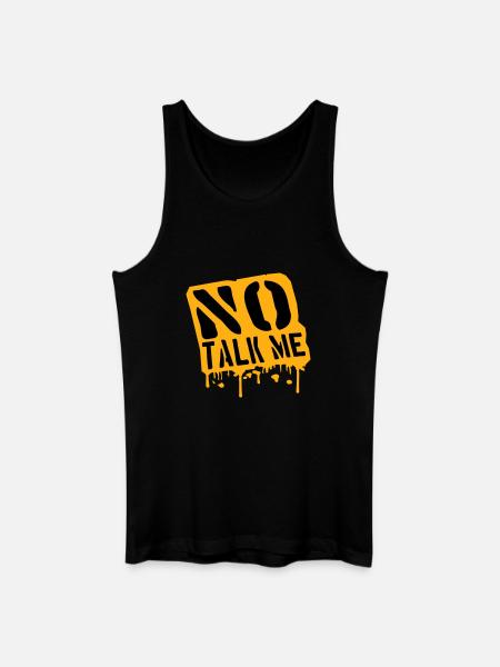 Nej, snak til mig, sjov antisocial introvert udtalelse - Økologisk tanktop til mænd - sort