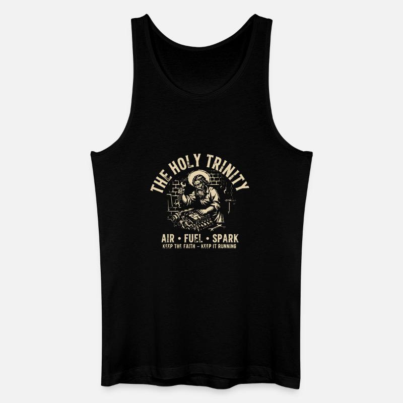 Holy Trinity Motor T-Luft-Kraftstofffunke - Männer Bio Tank Top - Schwarz