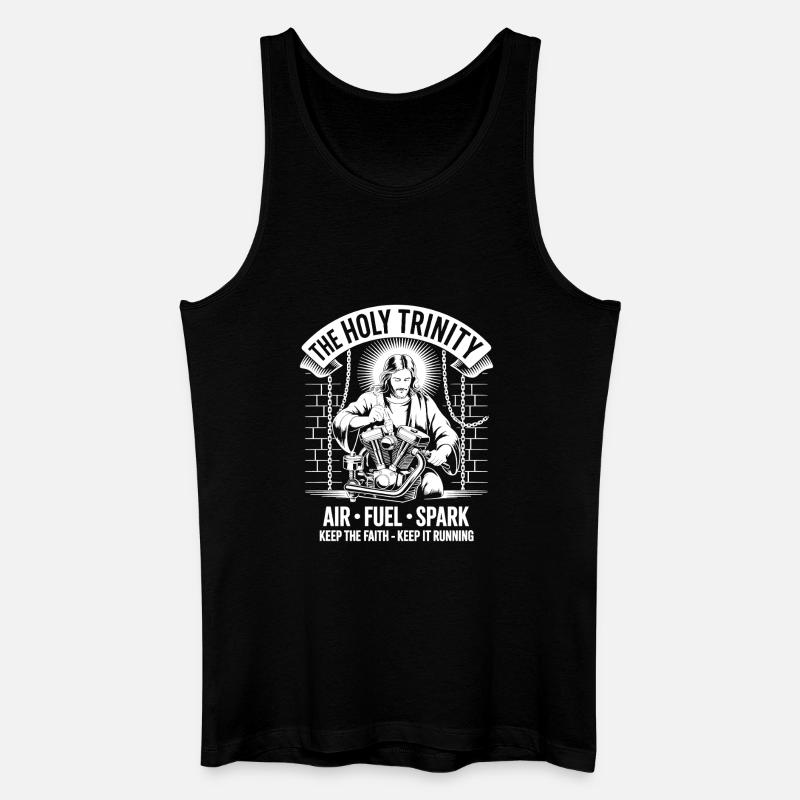 Holy Trinity Spark Faith Tee - Männer Bio Tank Top - Schwarz