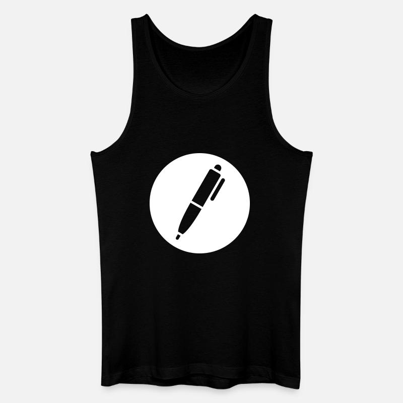 Stift, Kugelschreiber - Männer Bio Tank Top - Schwarz