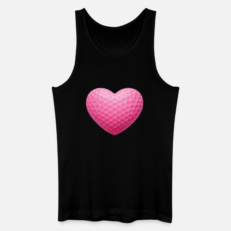 Pink Heart Golfball-Textur - Männer Bio Tank Top - Schwarz