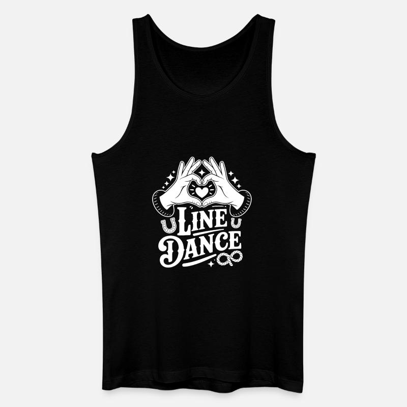 Line Dance Herz-Hand Logo - Männer Bio Tank Top - Schwarz