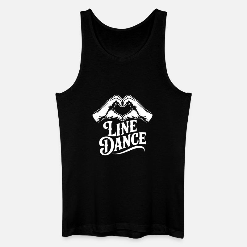Line Dance Herz-Hand Logo - Männer Bio Tank Top - Schwarz