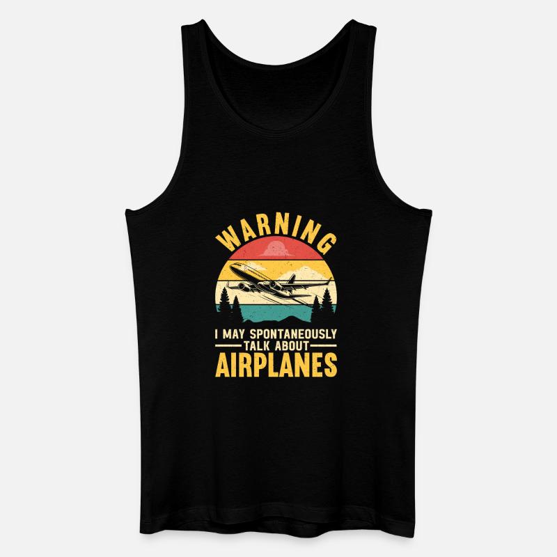 Flugzeug Flug Pilot Flugzeug Fluggesellschaft - Männer Bio Tank Top - Schwarz