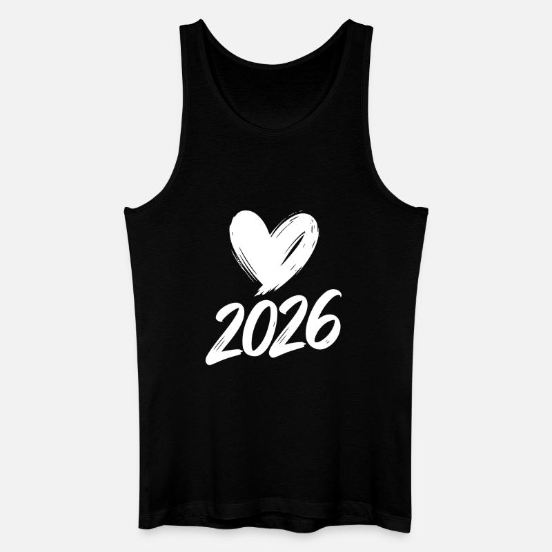 2026 Herz  - Männer Bio Tank Top - Schwarz