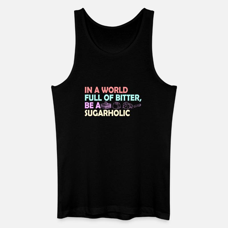 Zitat der Sugarholic-Welt - Männer Bio Tank Top - Schwarz