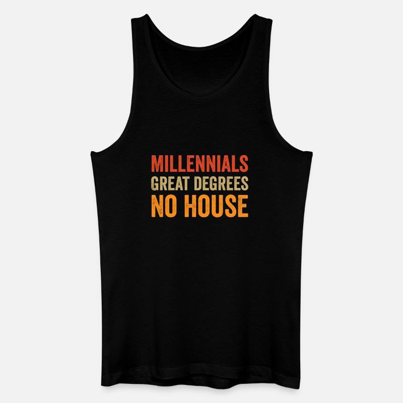 Millennials : Excellents diplômes. Pas de maison. - Débardeur bio Homme - noir