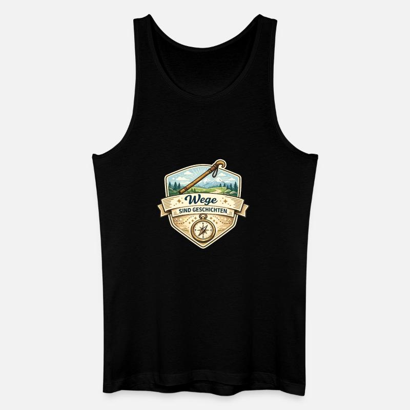 Wege Sind Geschichten Badge - Männer Bio Tank Top - Schwarz