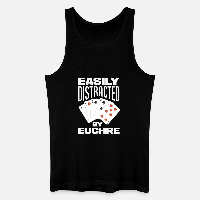 Easily distracted by Euchre - Men’s Organic Tank Top - black