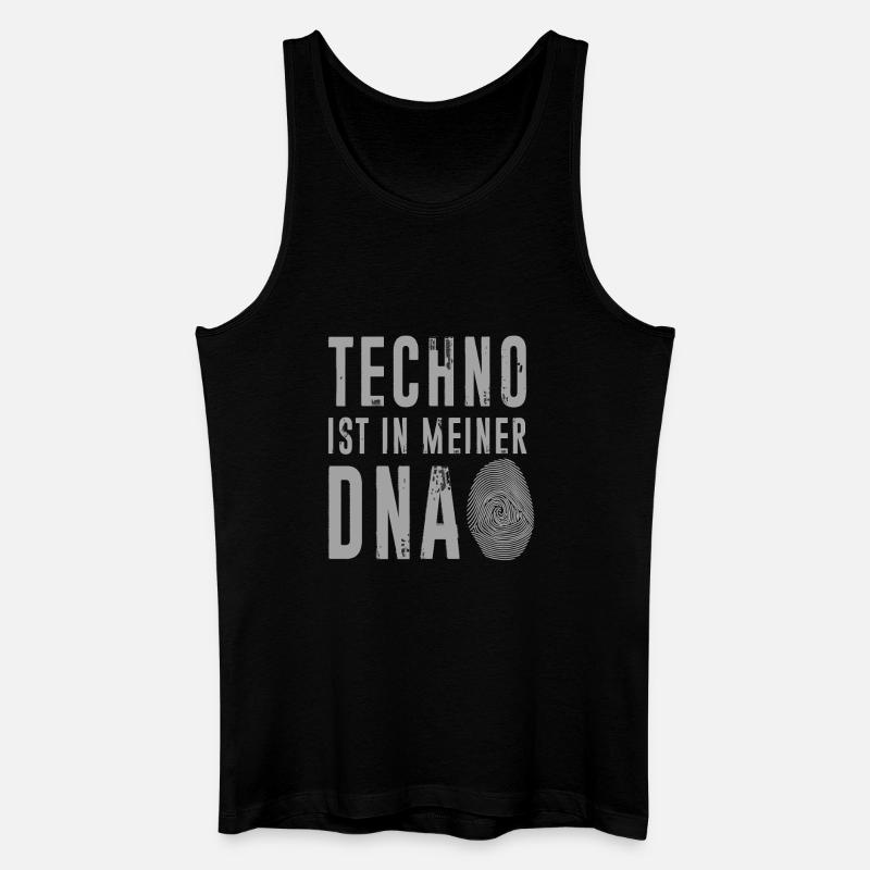 Techno DNA Fingerprint Motiv - Männer Bio Tank Top - Schwarz