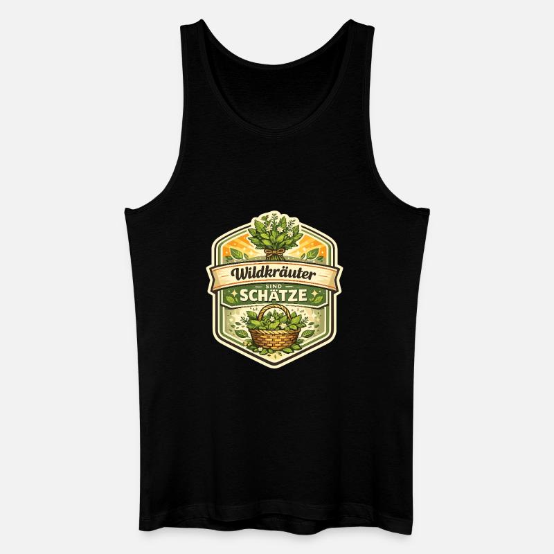 Wildkräuter sind Schätze - Männer Bio Tank Top - Schwarz