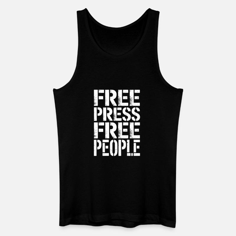 Libres de presse, libres de peuple - Débardeur bio Homme - noir