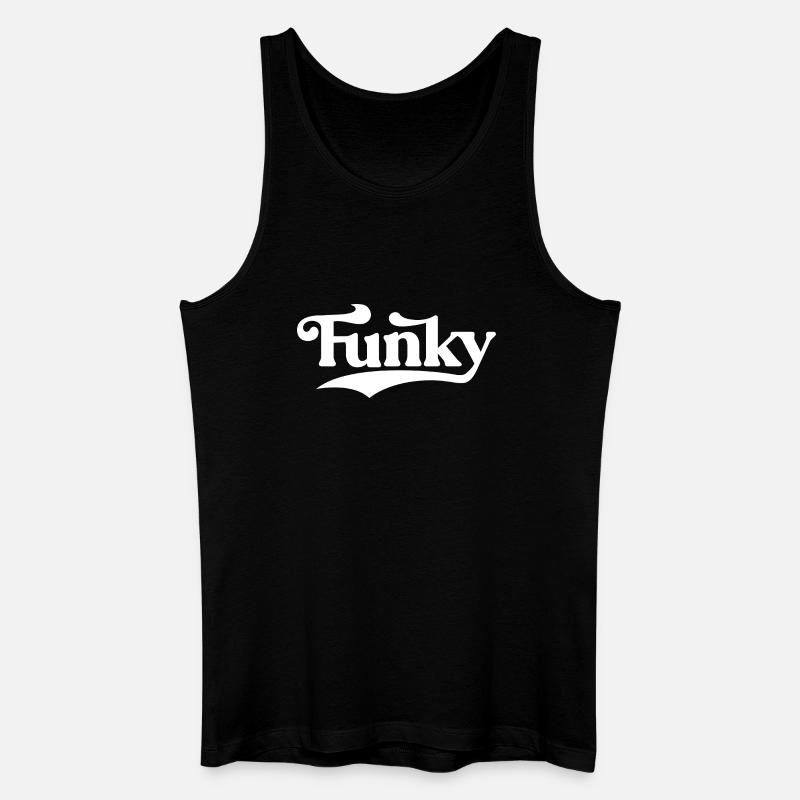 Funky Retro Script Logo - Männer Bio Tank Top - Schwarz