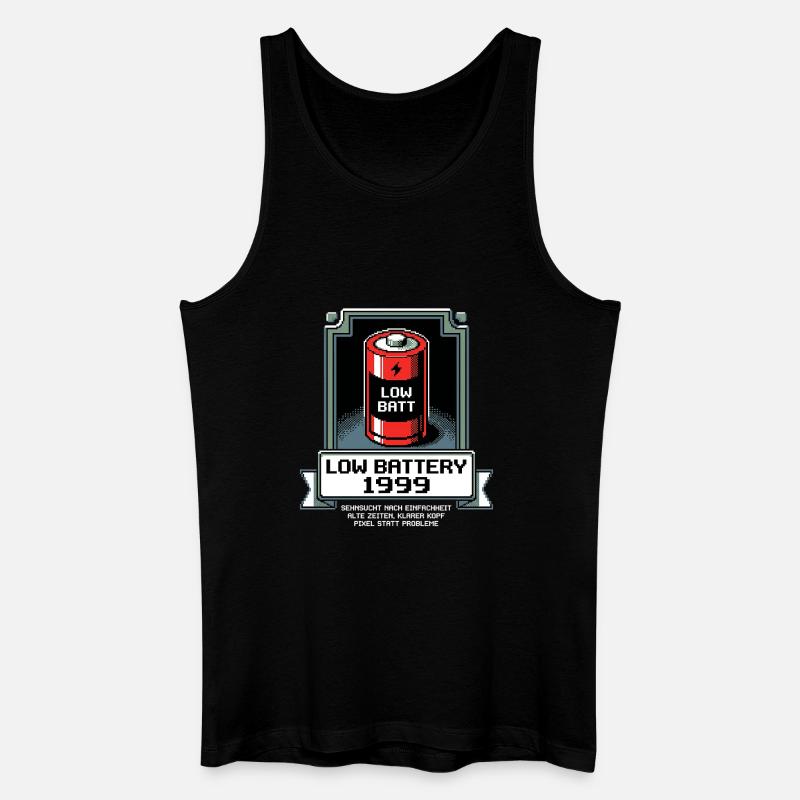Low Battery Alte Zeiten - Männer Bio Tank Top - Schwarz