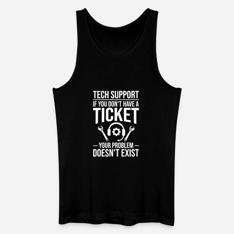 Technik-Support-Ticket-Meme - Männer Bio Tank Top - Schwarz