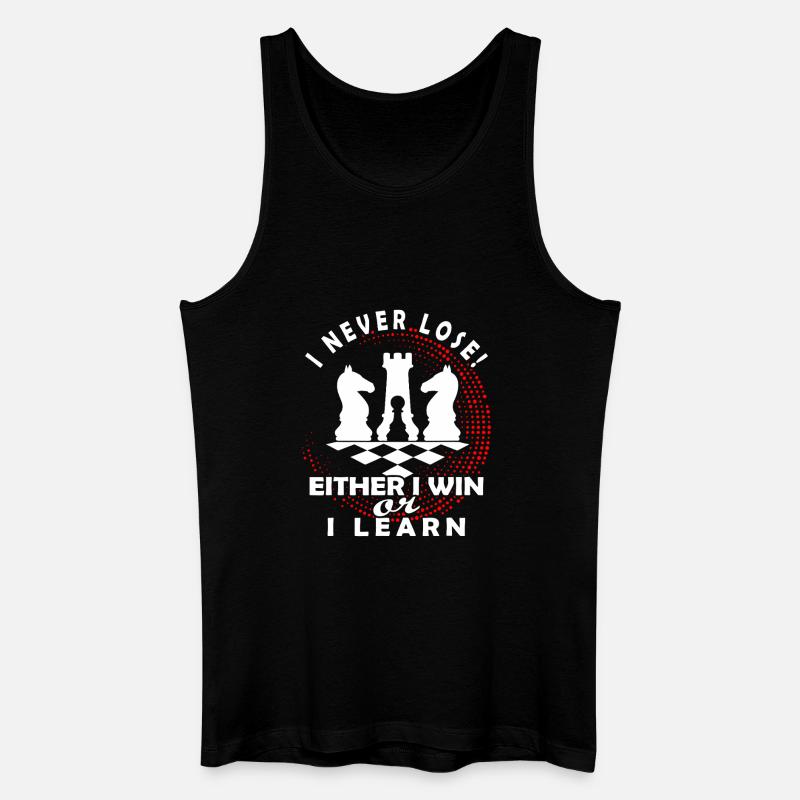 Schachmentalität: Gewinnen oder lernen - Männer Bio Tank Top - Schwarz