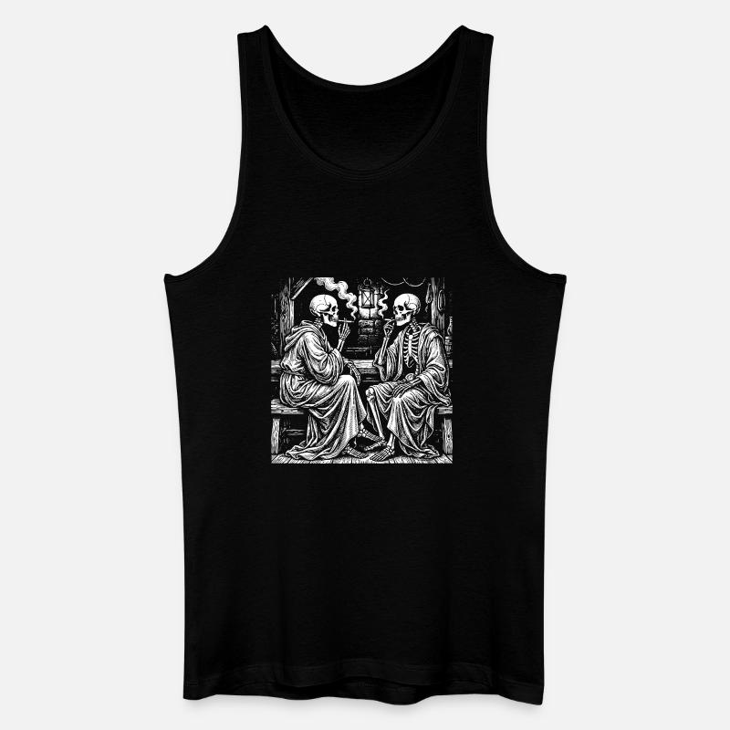 Mitternachts Skeletttee-Chat - Männer Bio Tank Top - Schwarz