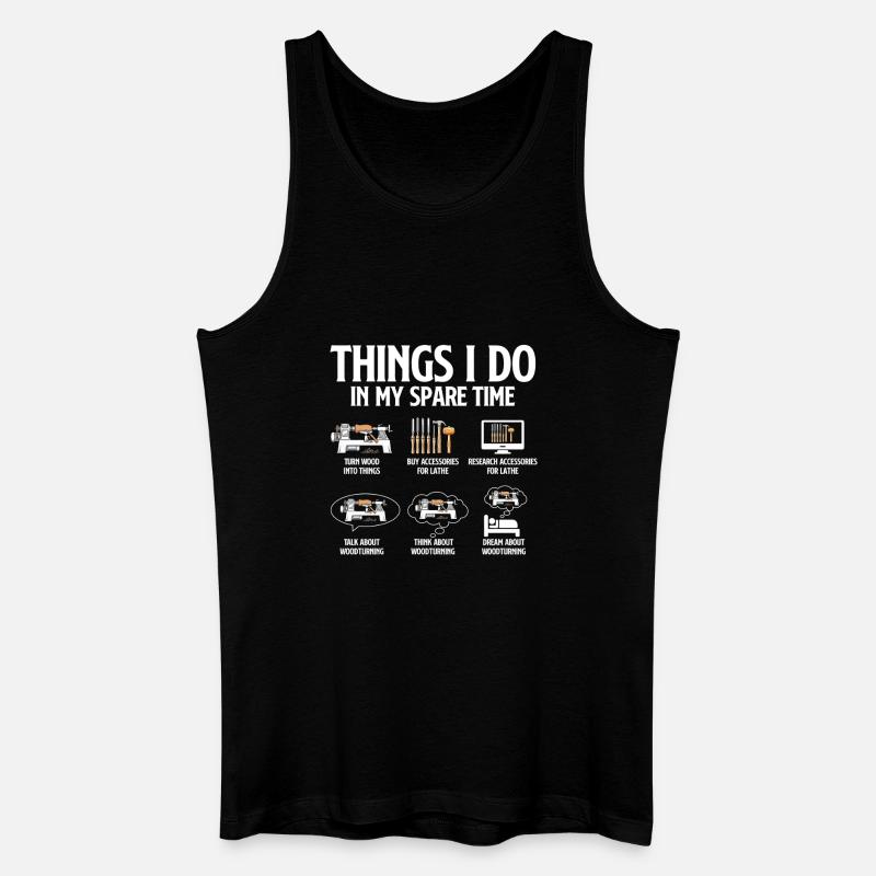 Holzdrehen-Freizeit-Drehkammer-Humor - Männer Bio Tank Top - Schwarz