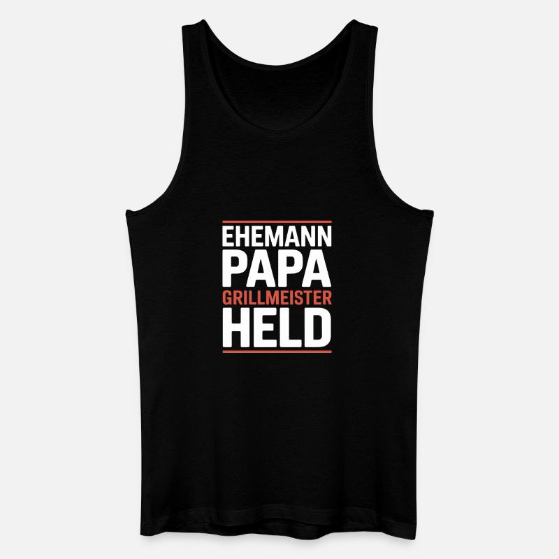 Ehemann Papa Grillmeister Held - Männer Bio Tank Top - Schwarz