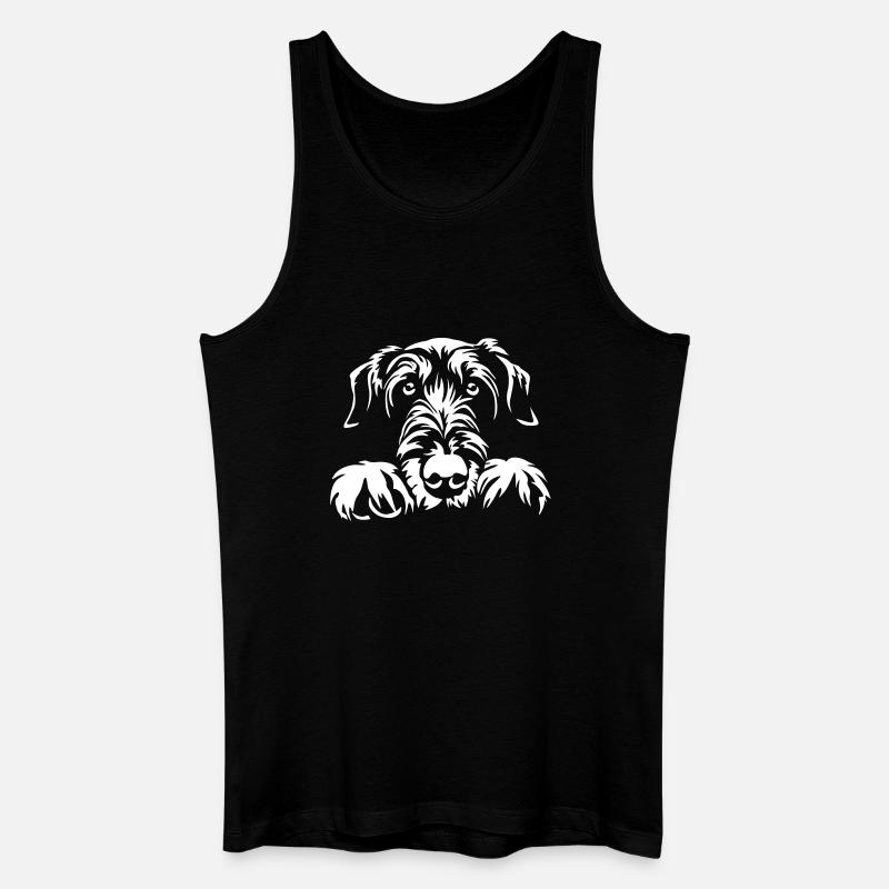 Irish Wolfhound Kopf "Black Edition" - Männer Bio Tank Top - Schwarz