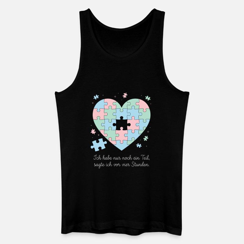 Puzzeln, Hobby, Geduld, Spruch Design - Männer Bio Tank Top - Schwarz
