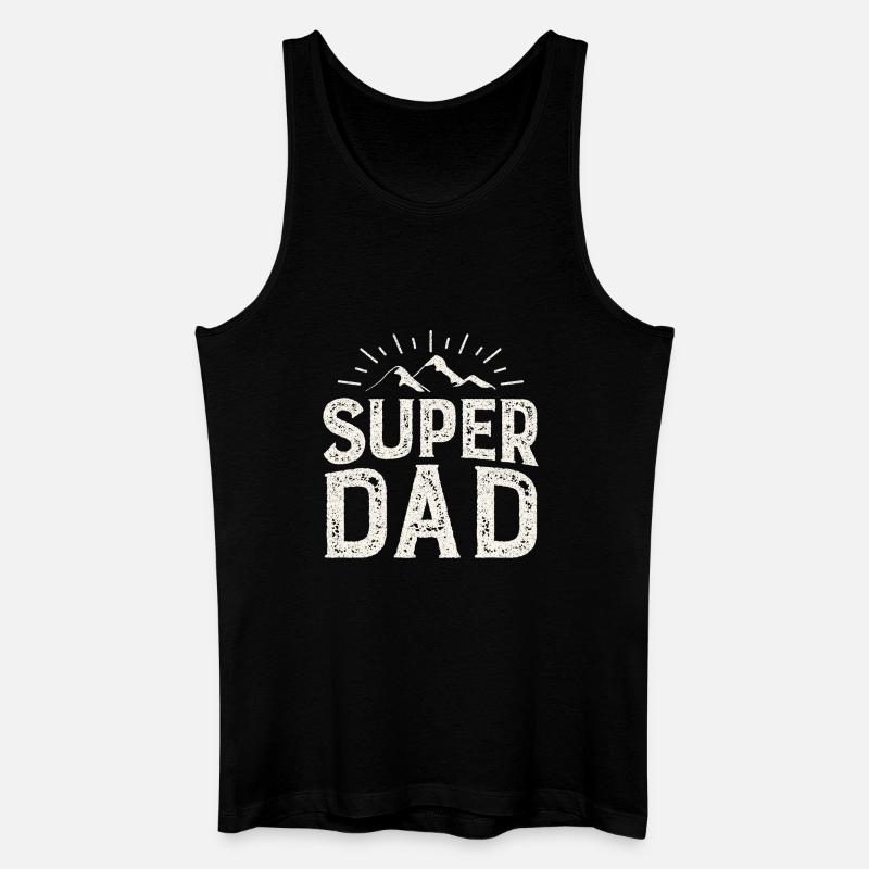 Super Dad Mountain Abenteuer - Männer Bio Tank Top - Schwarz