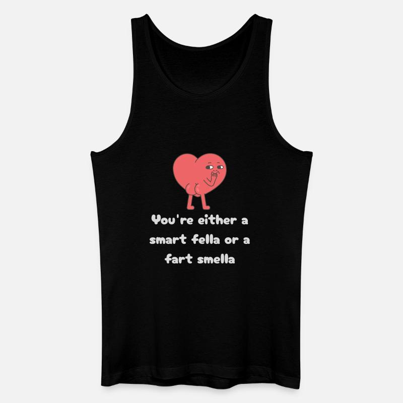 Schlauer Kerl oder Furz-Smella-Herz - Männer Bio Tank Top - Schwarz