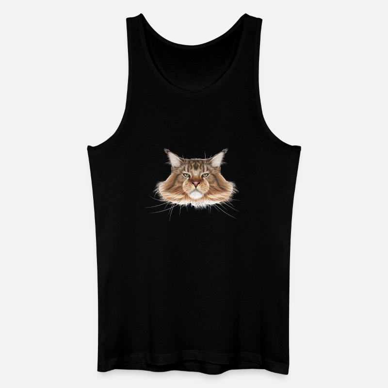 Maine-Coon-Katze  - Männer Bio Tank Top - Schwarz