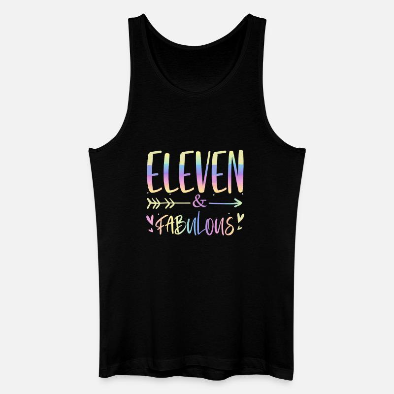 Eleven & Fabulous Rainbow Script - Men’s Organic Tank Top - black
