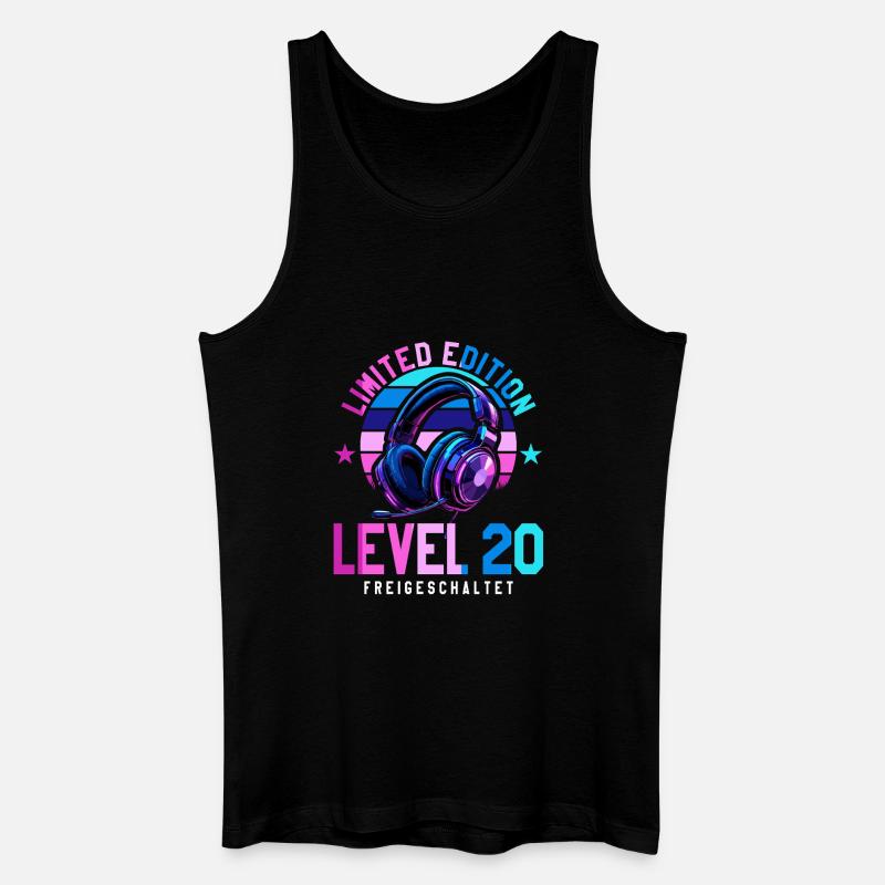 20. Geburtstag Junge Mädchen Gaming Level 20 Jahre - Männer Bio Tank Top - Schwarz