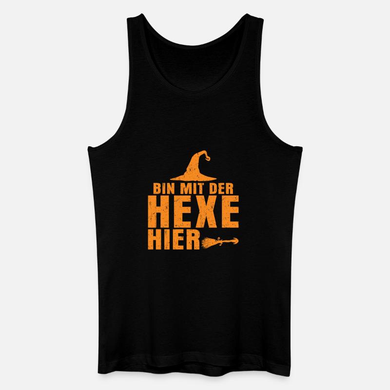 Bin mit der Hexe hier - Männer Bio Tank Top - Schwarz