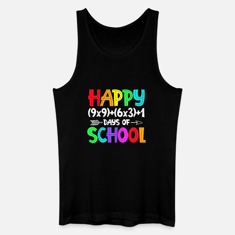 Regenbogenglücklicher Schulanfang - Männer Bio Tank Top - Schwarz