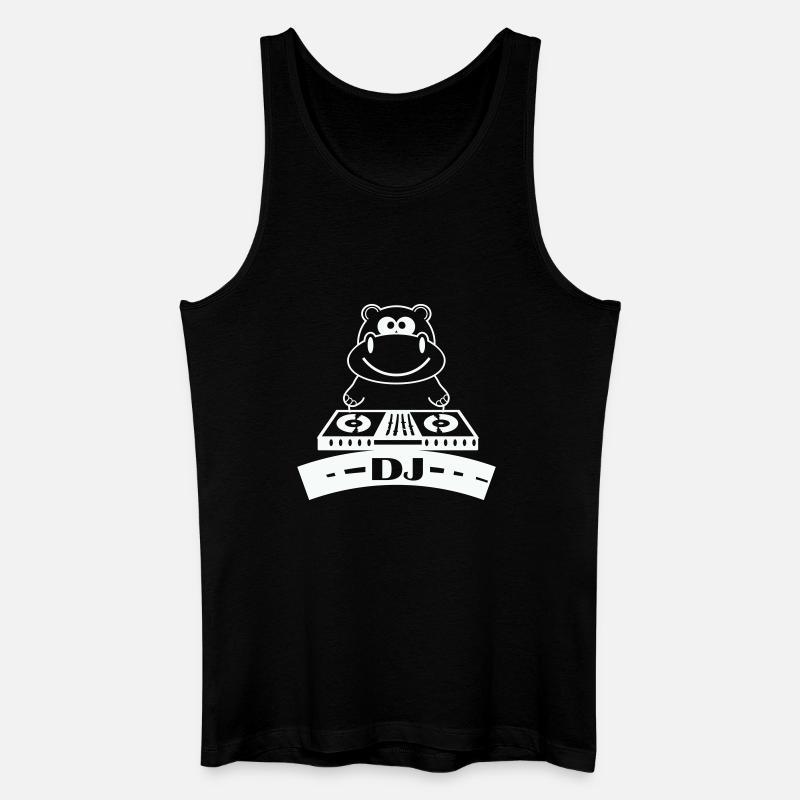 hippo_dj- - Männer Bio Tank Top - Schwarz