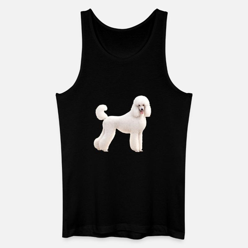 Pudel Large White - Männer Bio Tank Top - Schwarz