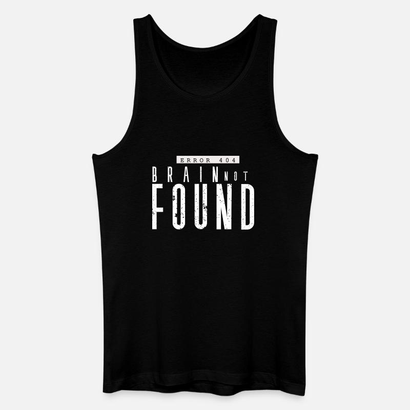 Fehler 404: Verlorenes Gehirn - Männer Bio Tank Top - Schwarz