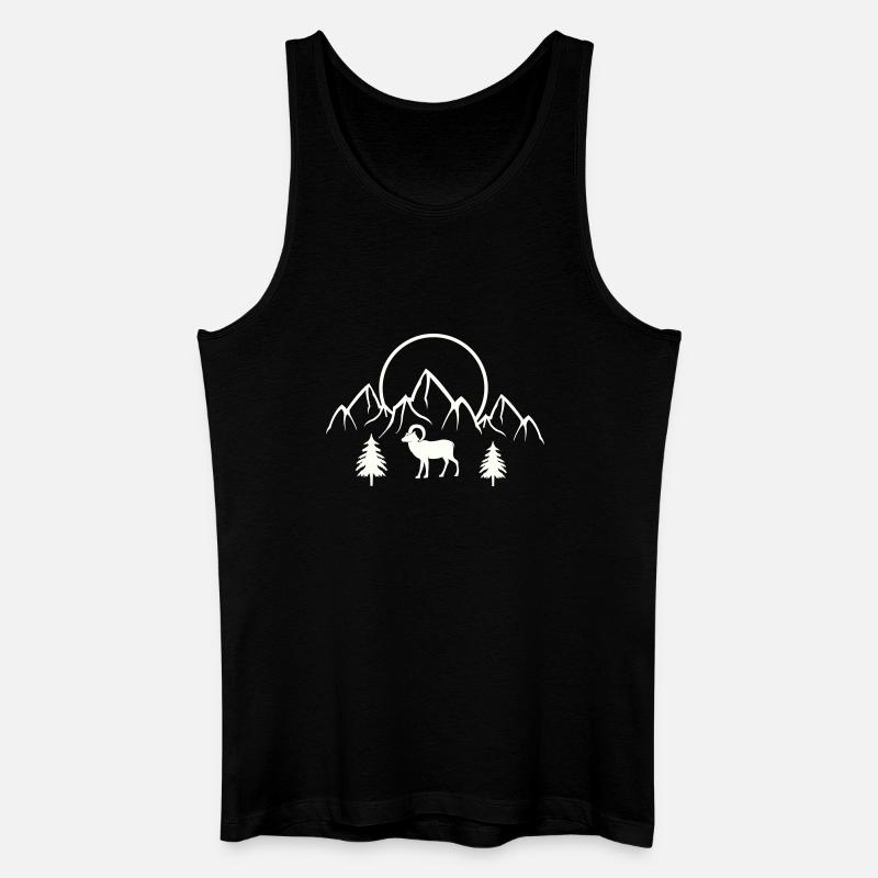 Alpine Mondlandschaft mit Steinbock - Männer Bio Tank Top - Schwarz