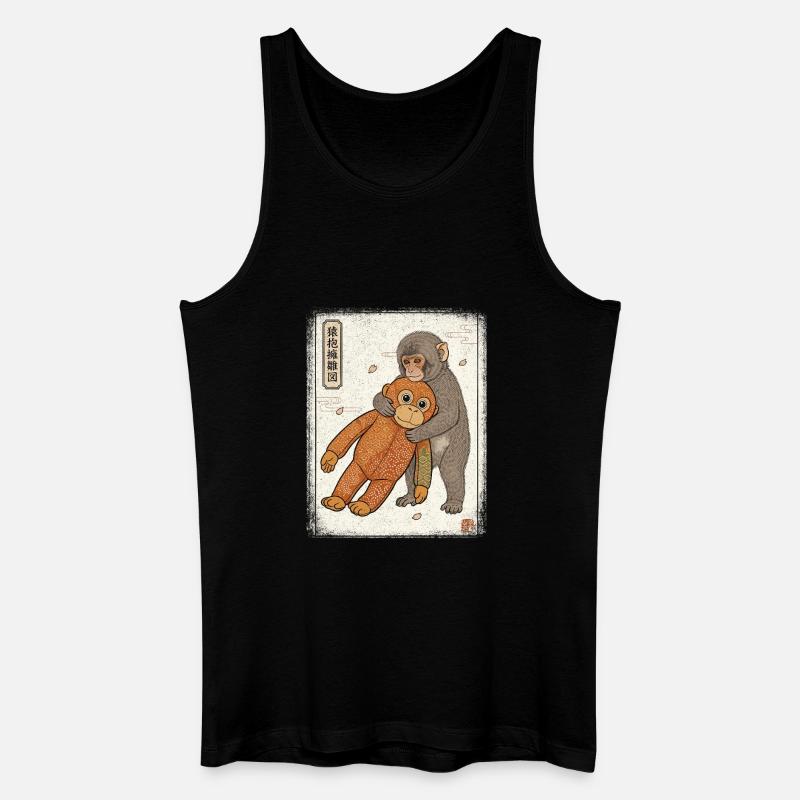 Ukiyo-e Baby Monkey Punch - Männer Bio Tank Top - Schwarz