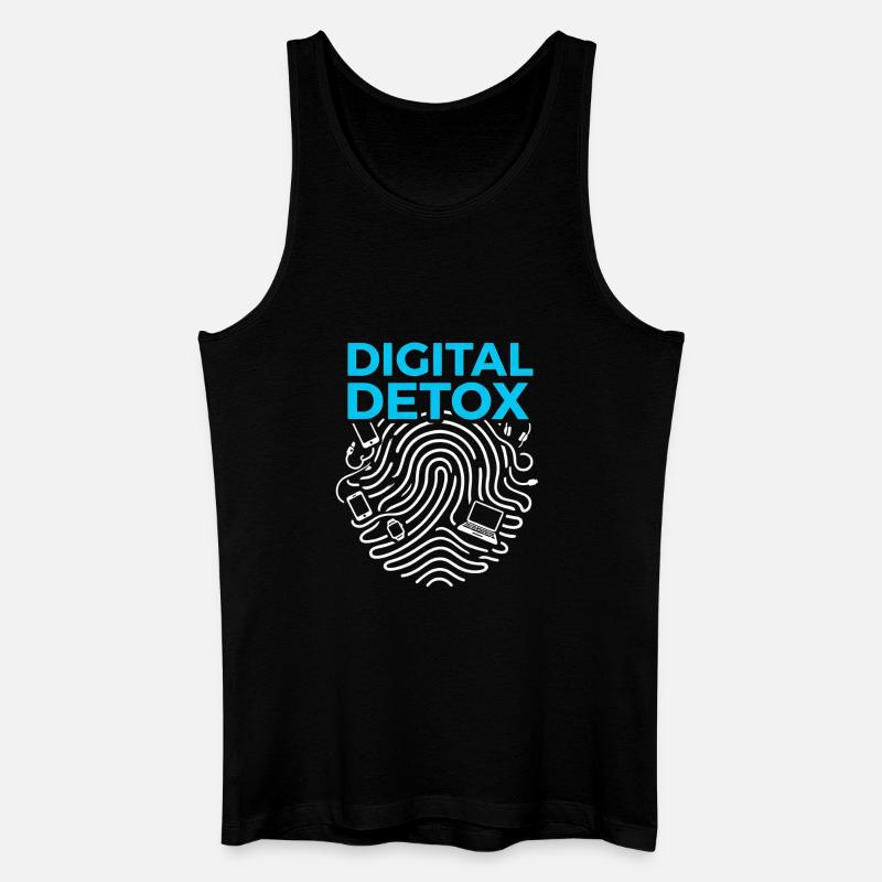 Digital Detox - Männer Bio Tank Top - Schwarz
