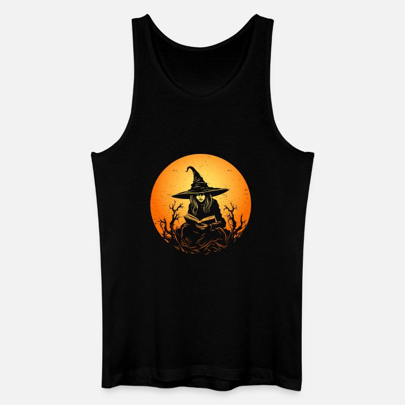 Mondschein Hexenbuch Illustration - Männer Bio Tank Top - Schwarz