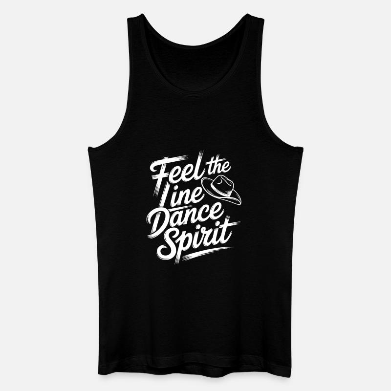 Line Dance Spirit Brush Script - Männer Bio Tank Top - Schwarz