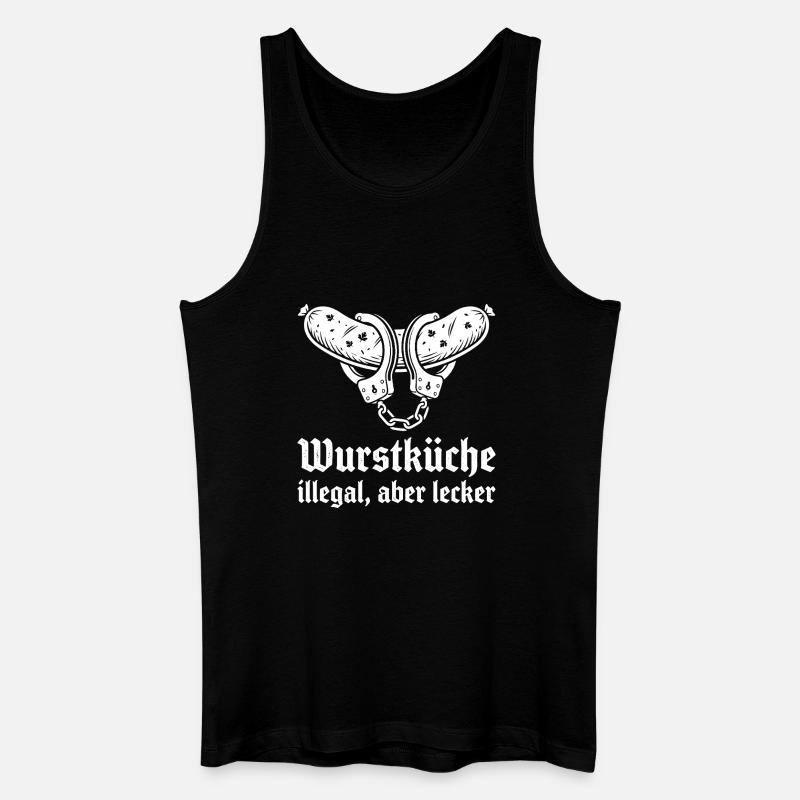 Wurstküche illegal aber lecker. - Männer Bio Tank Top - Schwarz