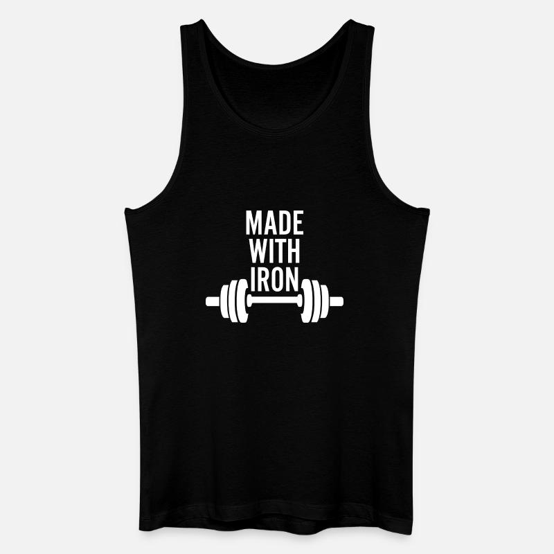 Hergestellt mit Eisen-Gewichtheben - Männer Bio Tank Top - Schwarz