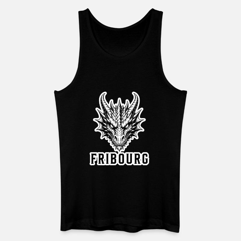 Fribourg Dragon - Männer Bio Tank Top - Schwarz