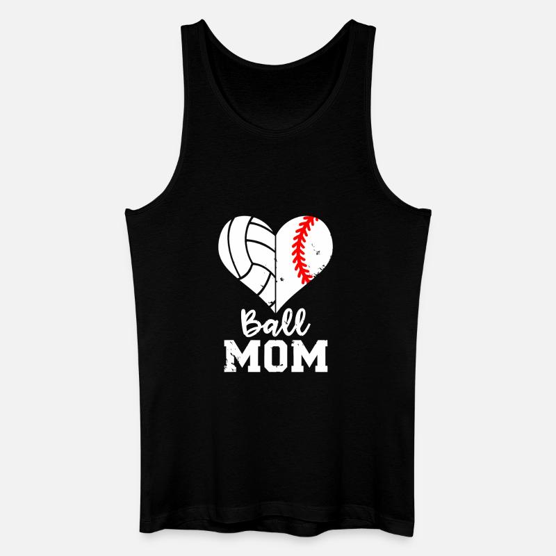 Ball-Mom-Herz-Splitter - Männer Bio Tank Top - Schwarz
